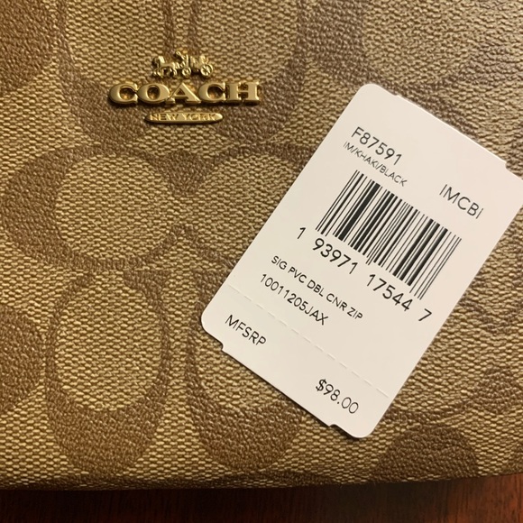 NWT Classic Coach Double Zip Wallet/Wristlet - Picture 7 of 8